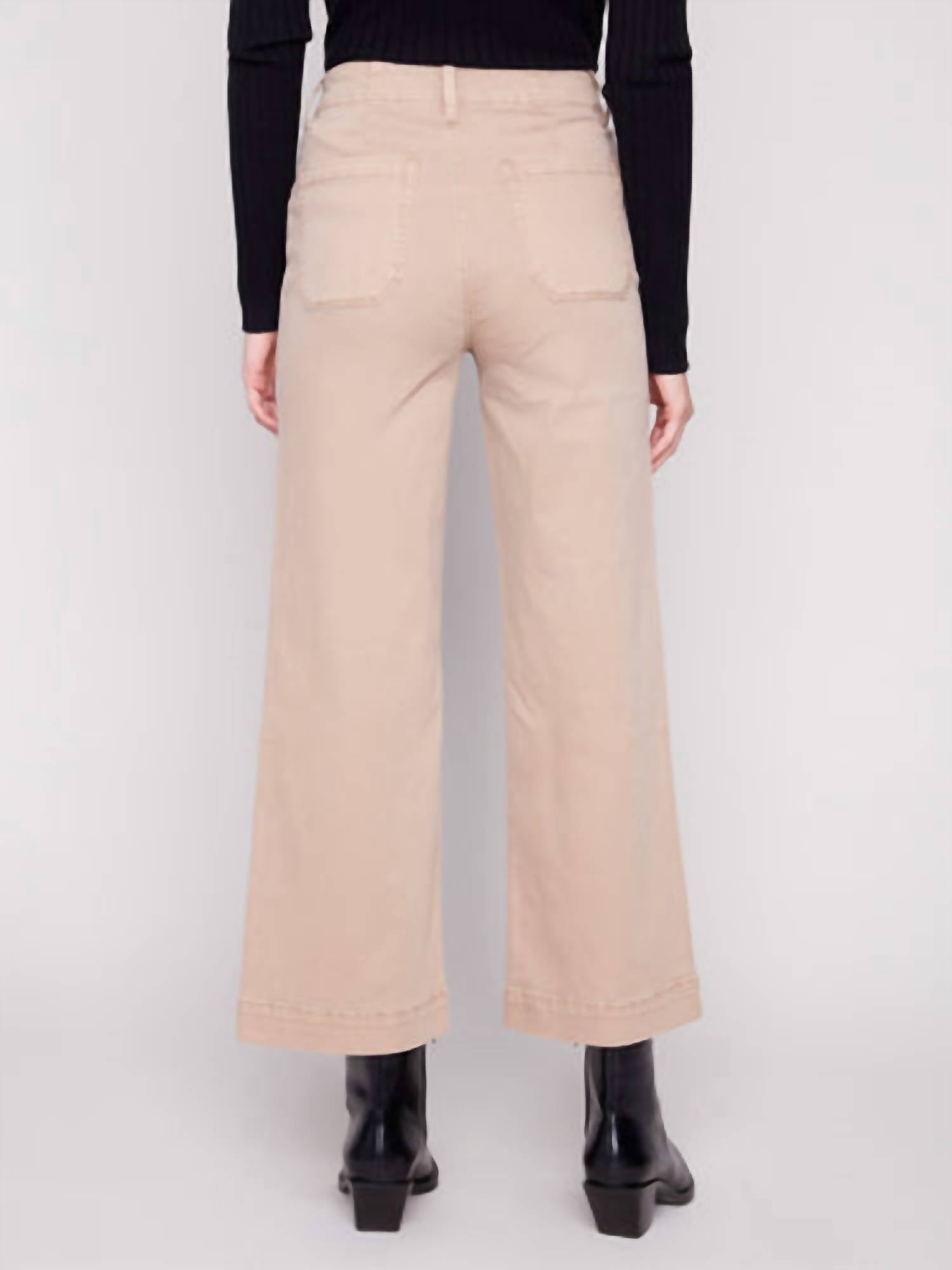 Charlie B - Cropped Wide Leg Stretch Twill Pants