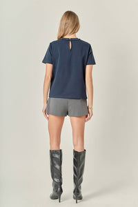 English Factory - Eve Beaded Bow Tee