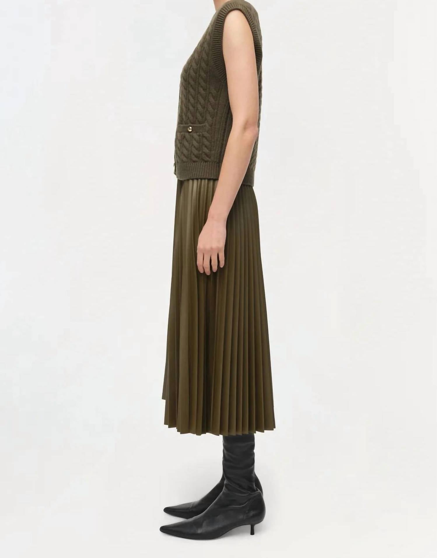 SIMKHAI Perrie Cashmere Vest in olive - women's jacket - view 4