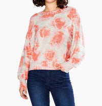 Nic + Zoe Rosy Sunset Sweater in pink multi - women's sweater
