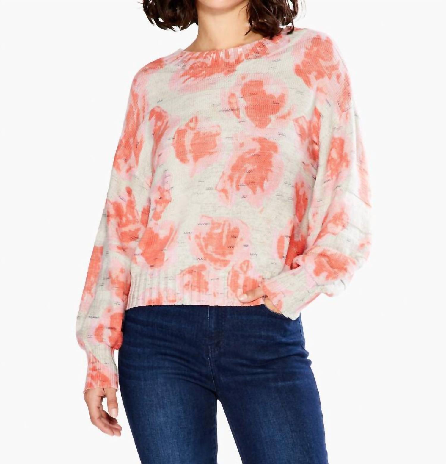 Nic + Zoe Rosy Sunset Sweater in pink multi - women's sweater