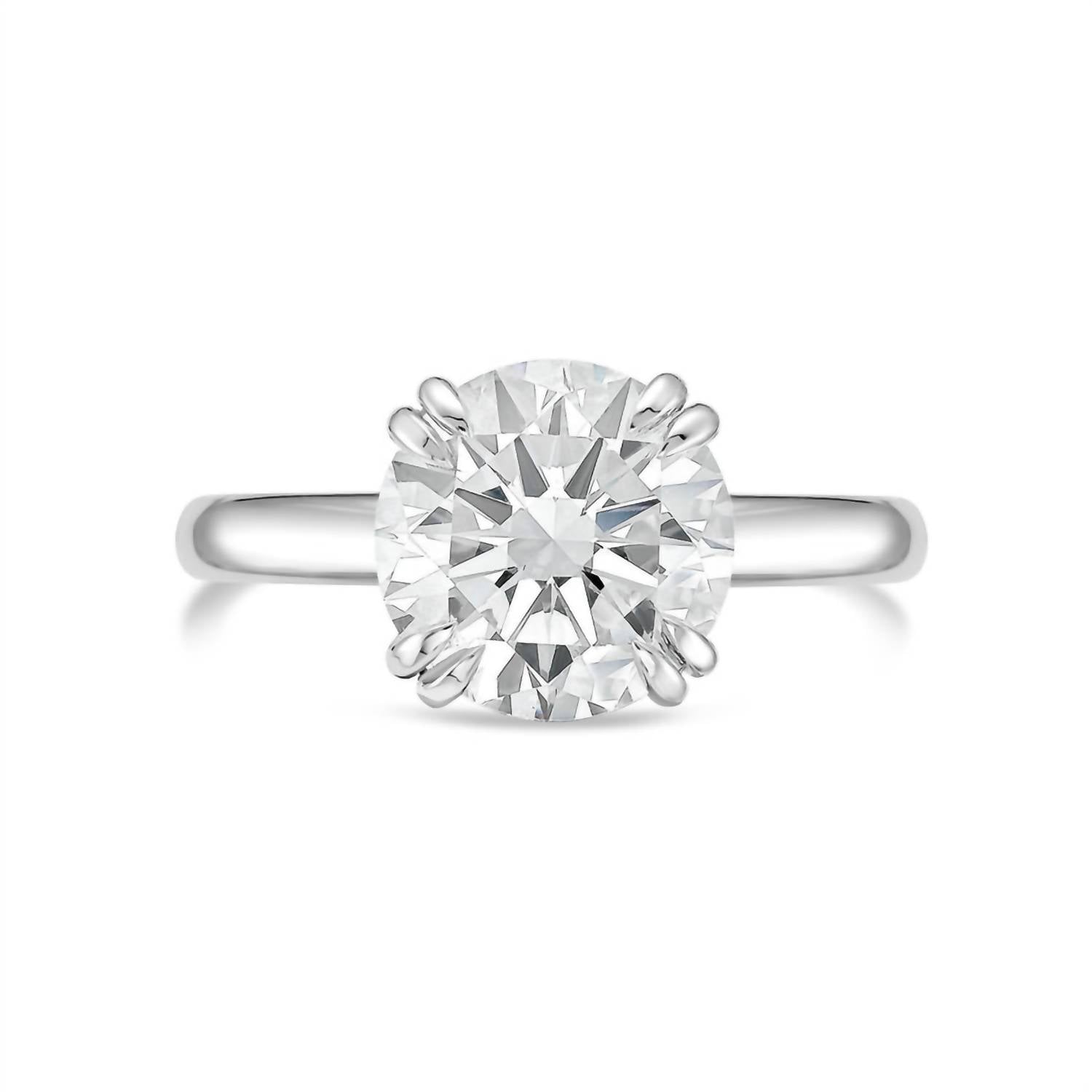 Diana M Jewels - 4.00 Ct Round-cut Lab-grown Diamond Solitaire Ring In Split Claw Setting