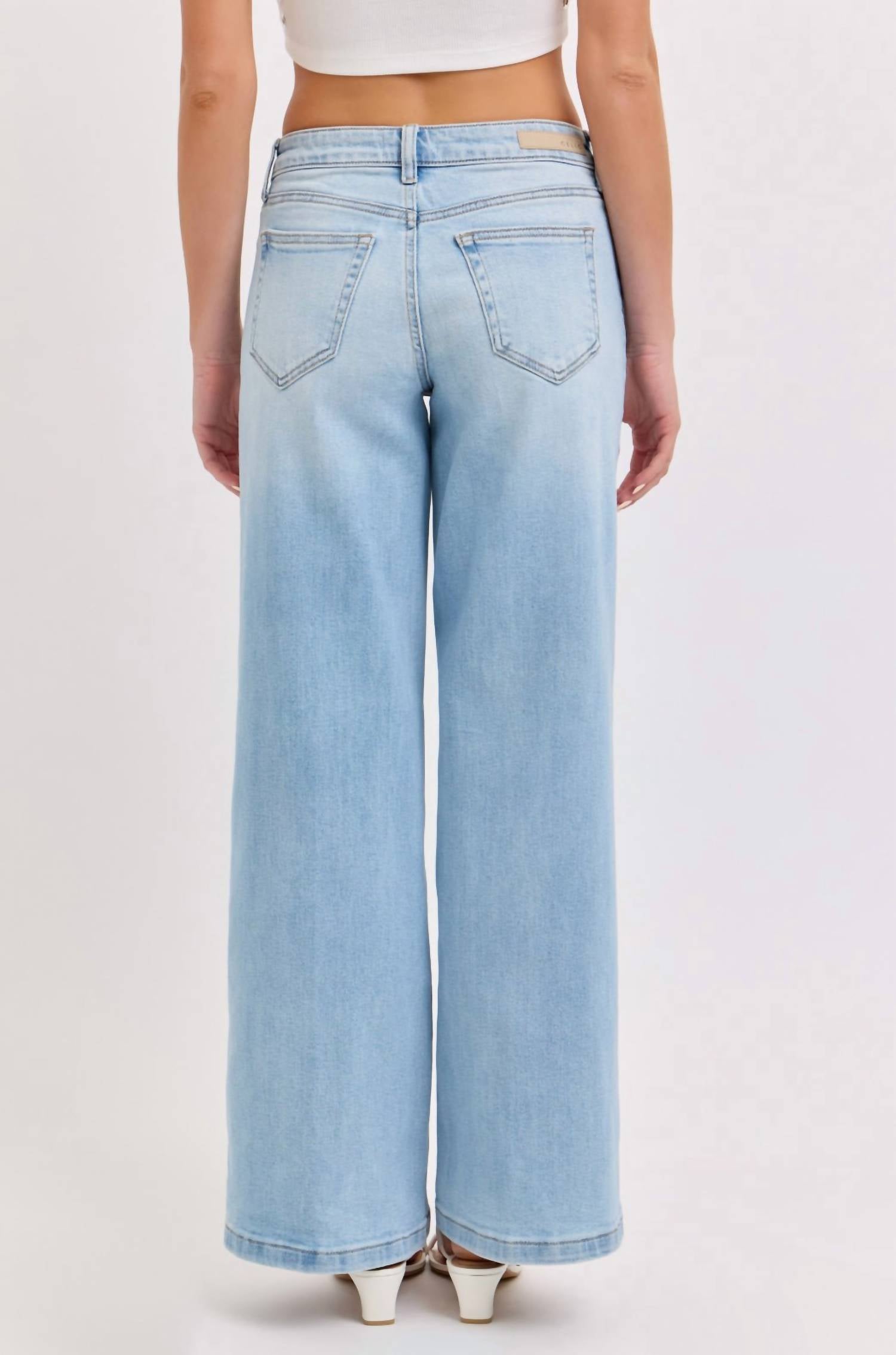 CELLO Low Rise Wide Leg Jeans in light wash - women's jeans - view 4