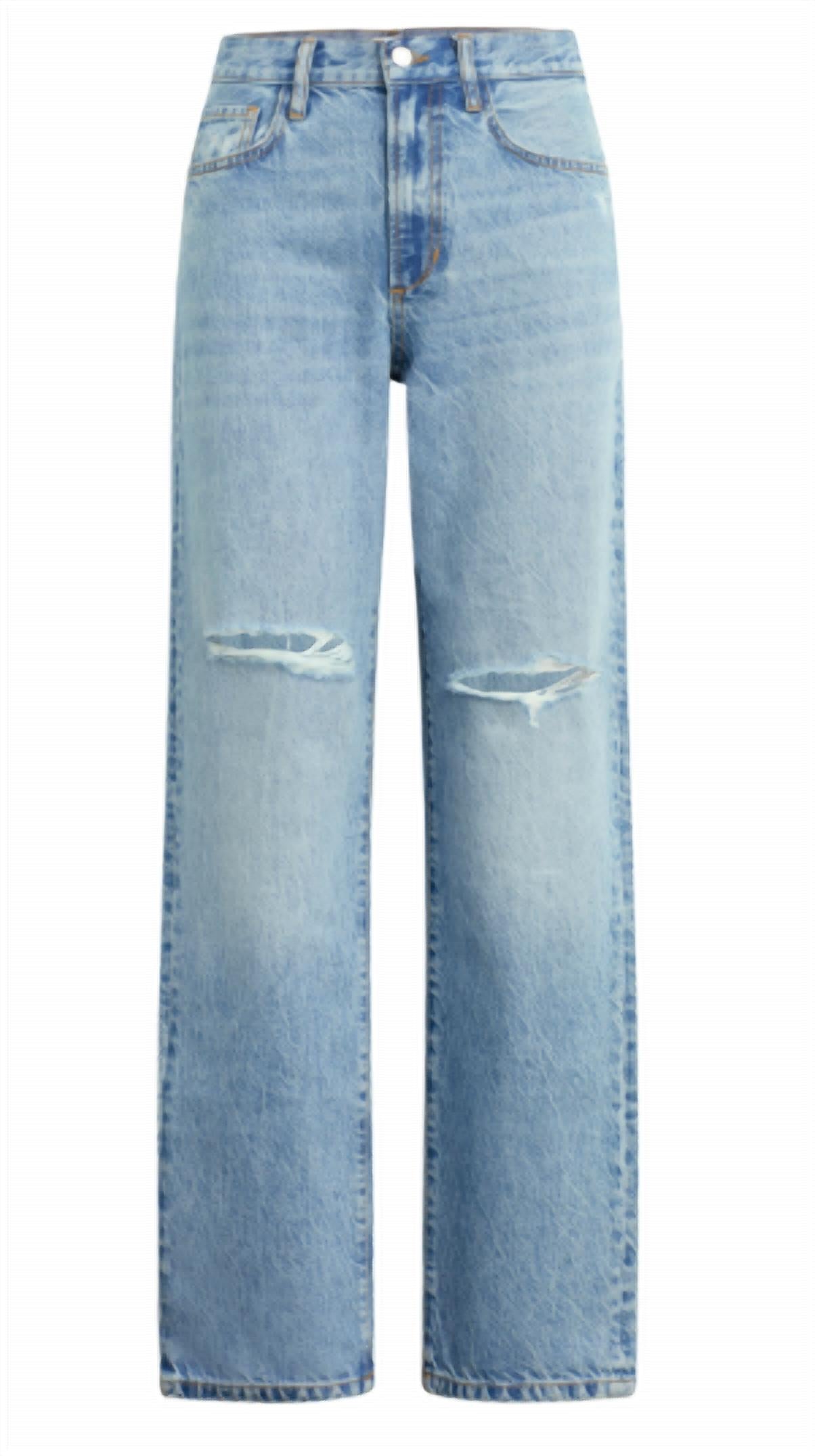Favorite Daughter Women's The Tommy Low Slung Long Straight Jean in blue - women's jeans - detail view