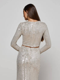 L'Agence - Rogan Sequin Cropped Top