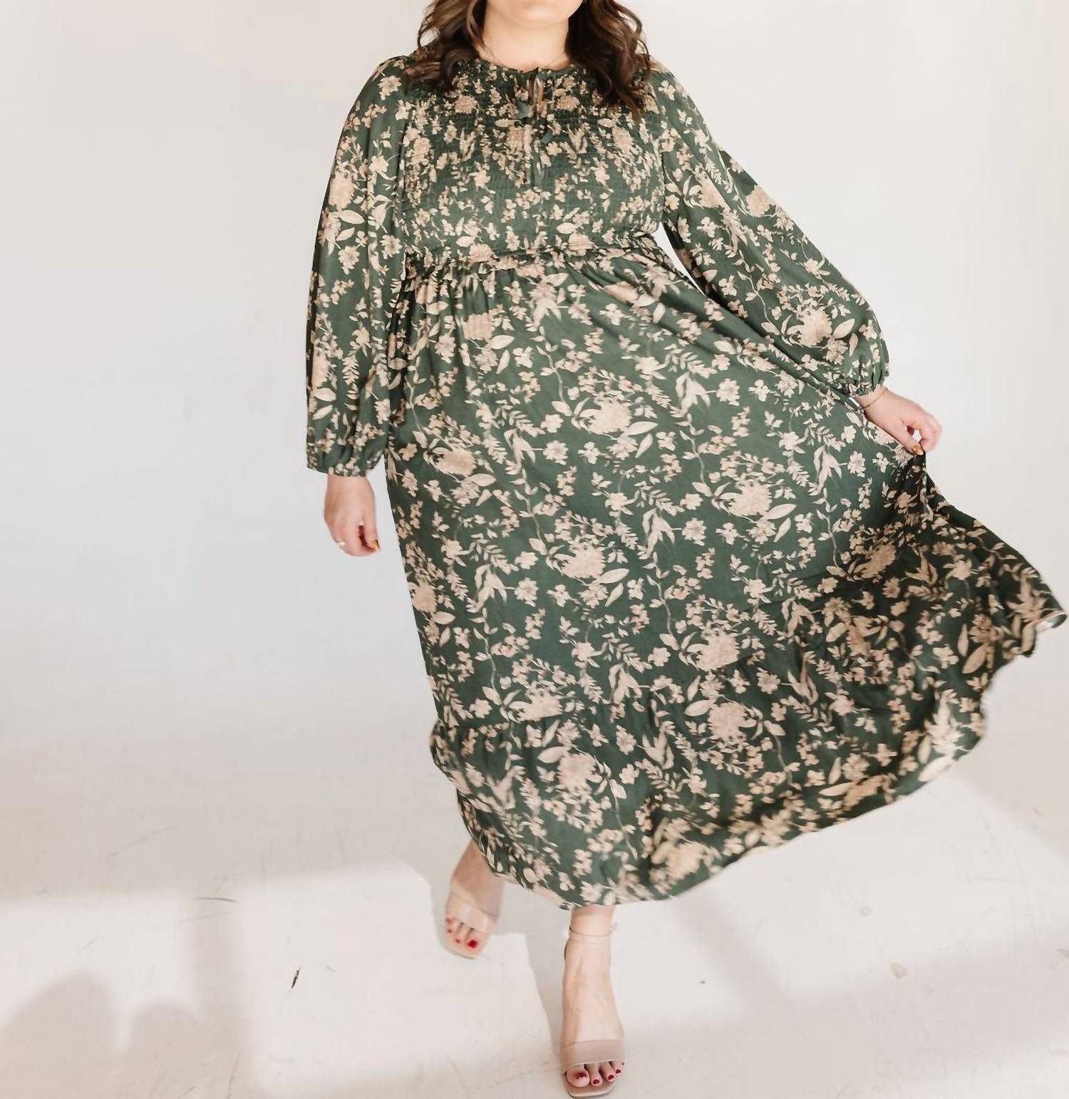 Polagram Rayne Maxi Dress in green - women's dress - alternate view