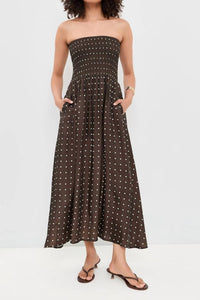 Little Lies - Polka Ruched Midi Dress