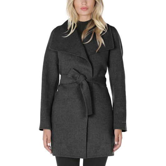 Wool Wrap Coat with Tie Belt