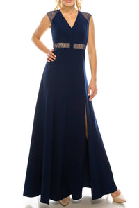 Aidan Mattox - Sleeveless Lace Detail Evening Dress