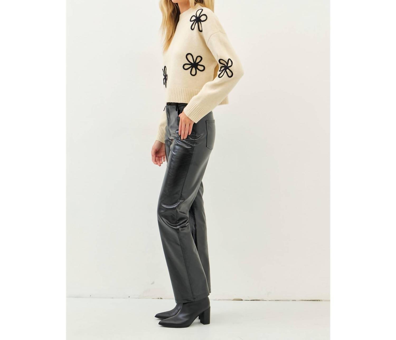Idem Ditto - Metallic Straight Leg Pants