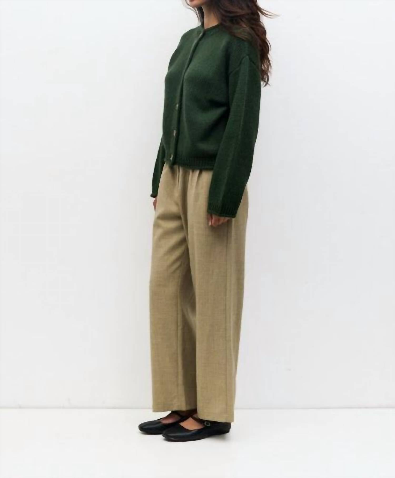 all : row Hannah Relaxed Cardigan in green - women's cardigan - alternate view