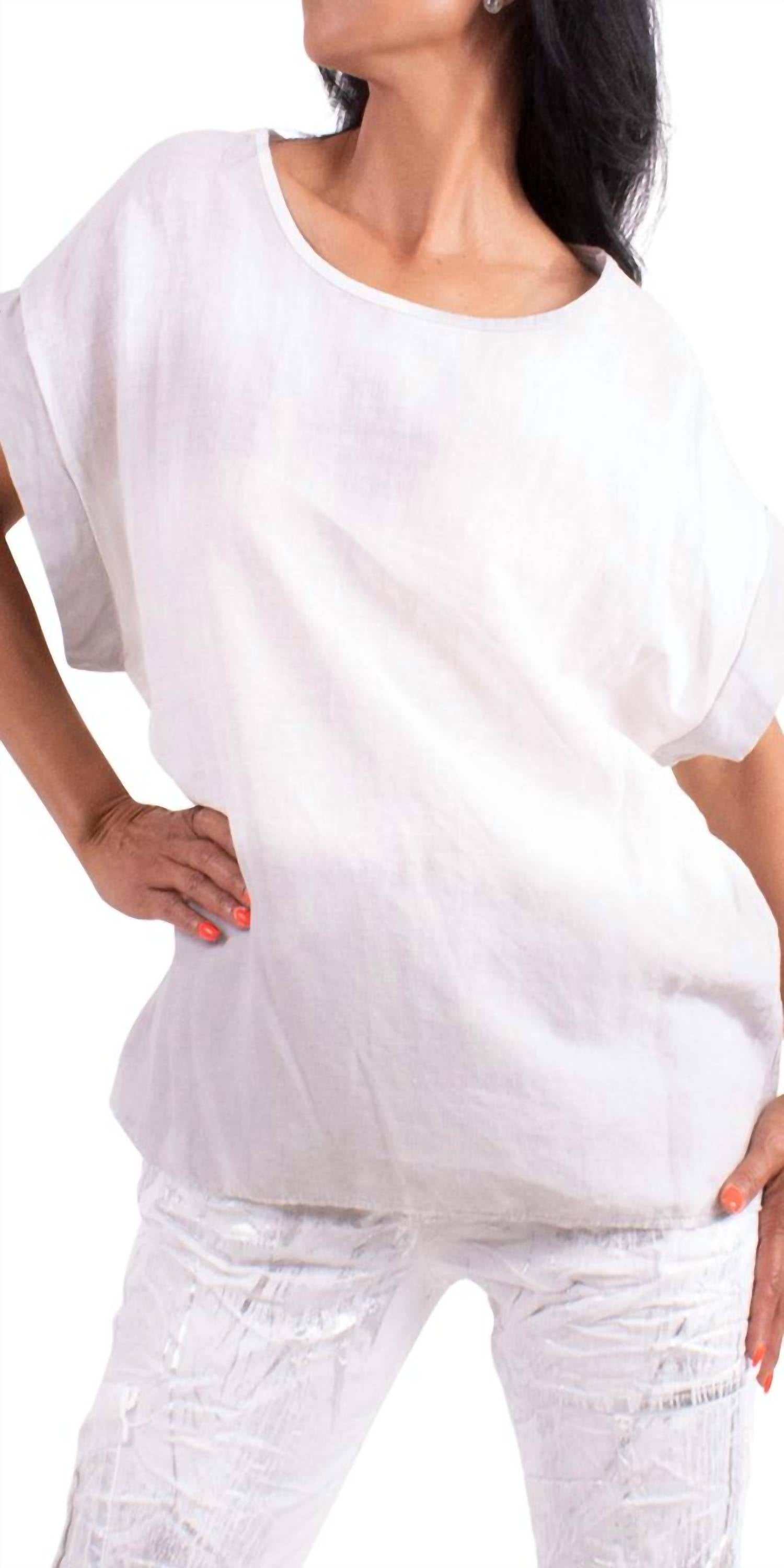 Gigi Moda - Rimini Linen Short Sleeve Blouse