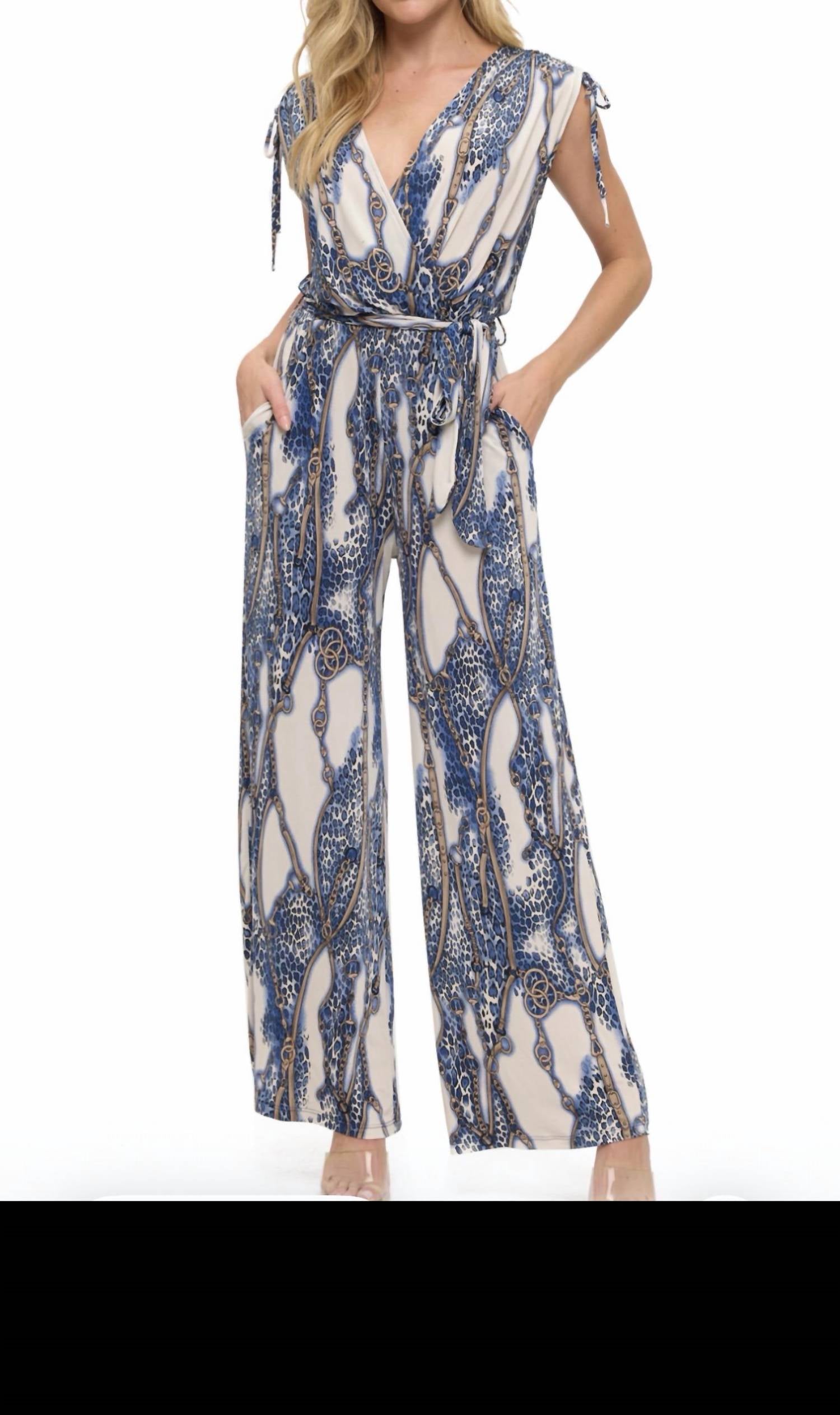 Ariella - Floral Tie Shoulder Jumpsuit