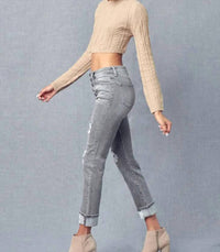 Kancan - Distress High Rise Skinny Straight Jean