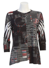 Jess & Jane Women's Sonorous Double Knit Top in black - women's blouse - detail view