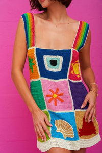 Pitusa - Crochet Patchwork Mini Dress