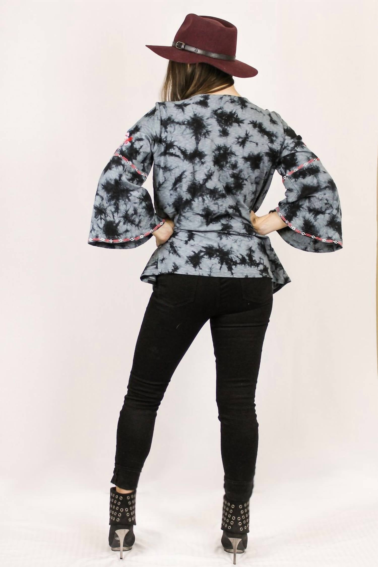 Tie Dye Embroidery Top