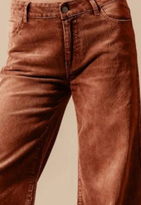 So Me - Wide Leg Flared Washed Corduroy Pants