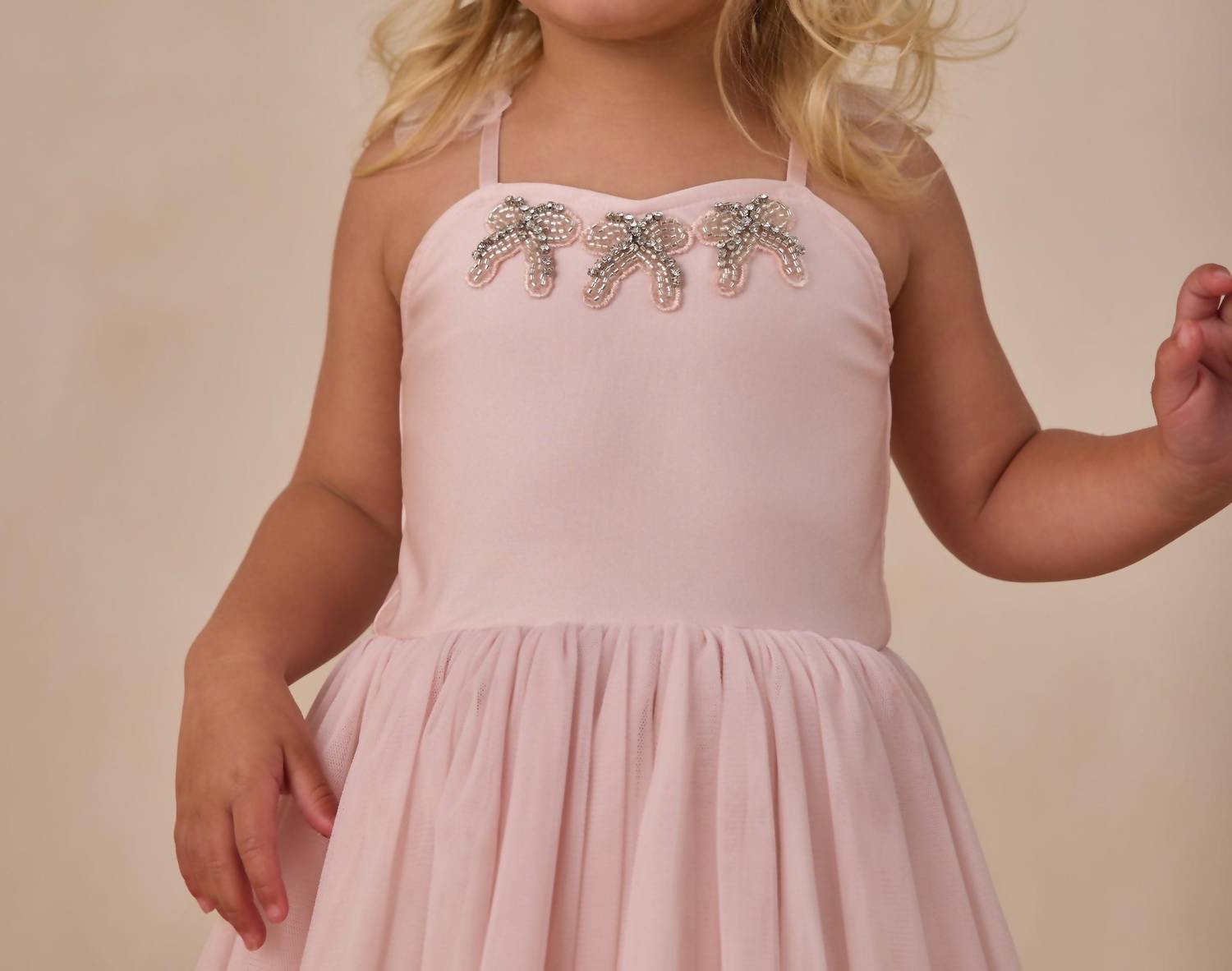 NORALEE Girls Clementine Tutu Dress in cotton candy - kids' dress - detail view