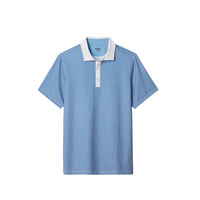 RHONE Golf Sport Polo in sapphire blue arctic blue white geo - men's shirt - alternate view