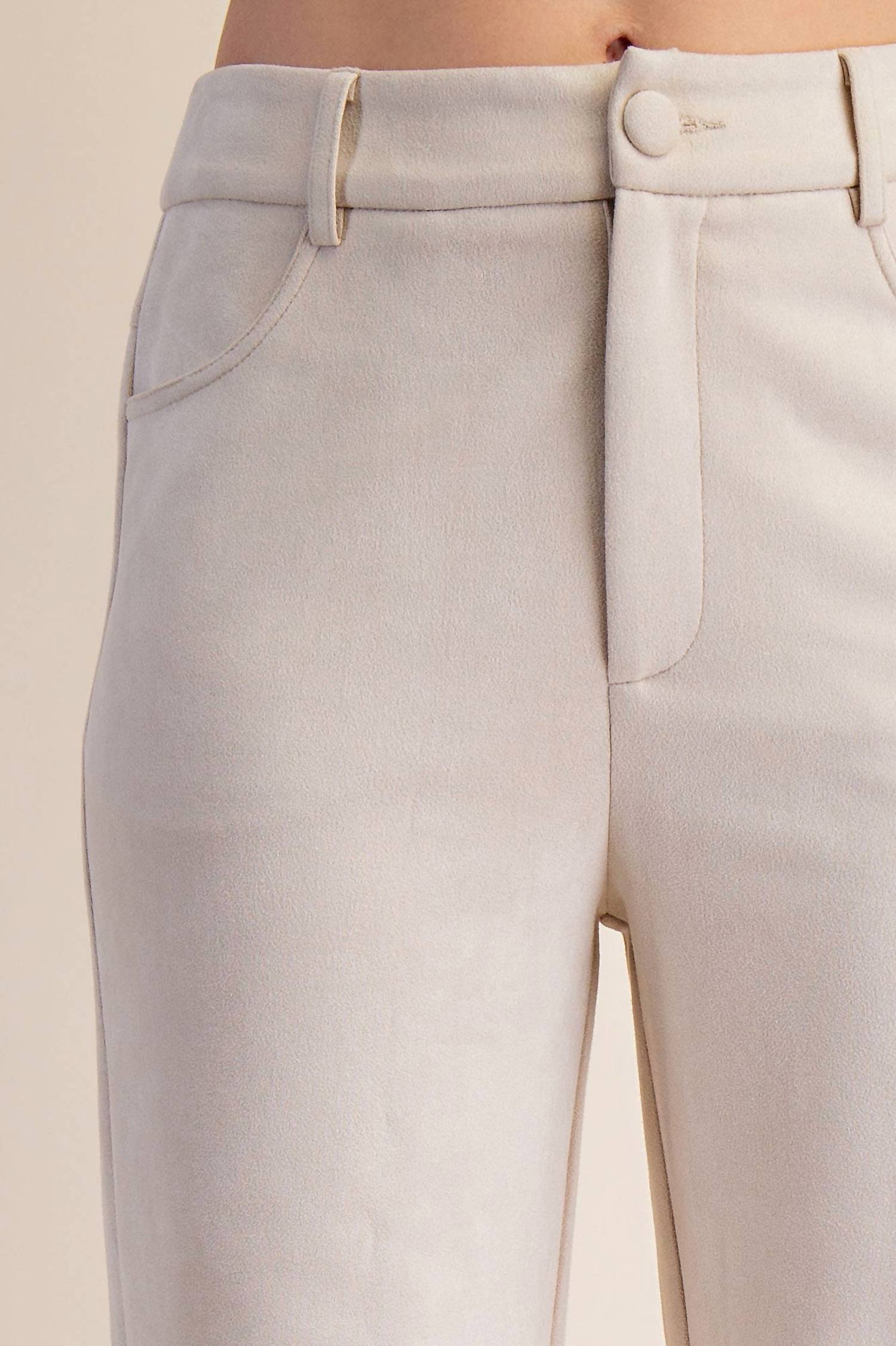 Glam - Claire Straight-leg Suede Pants