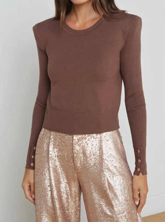 L'Agence - Sky Button Detail Cropped Top
