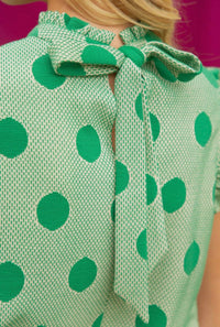 Voy - Polka Dot Tie Back Knit Top
