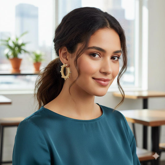 Smith & Co - Women's Large City Girl Jewel Hoop Earrings