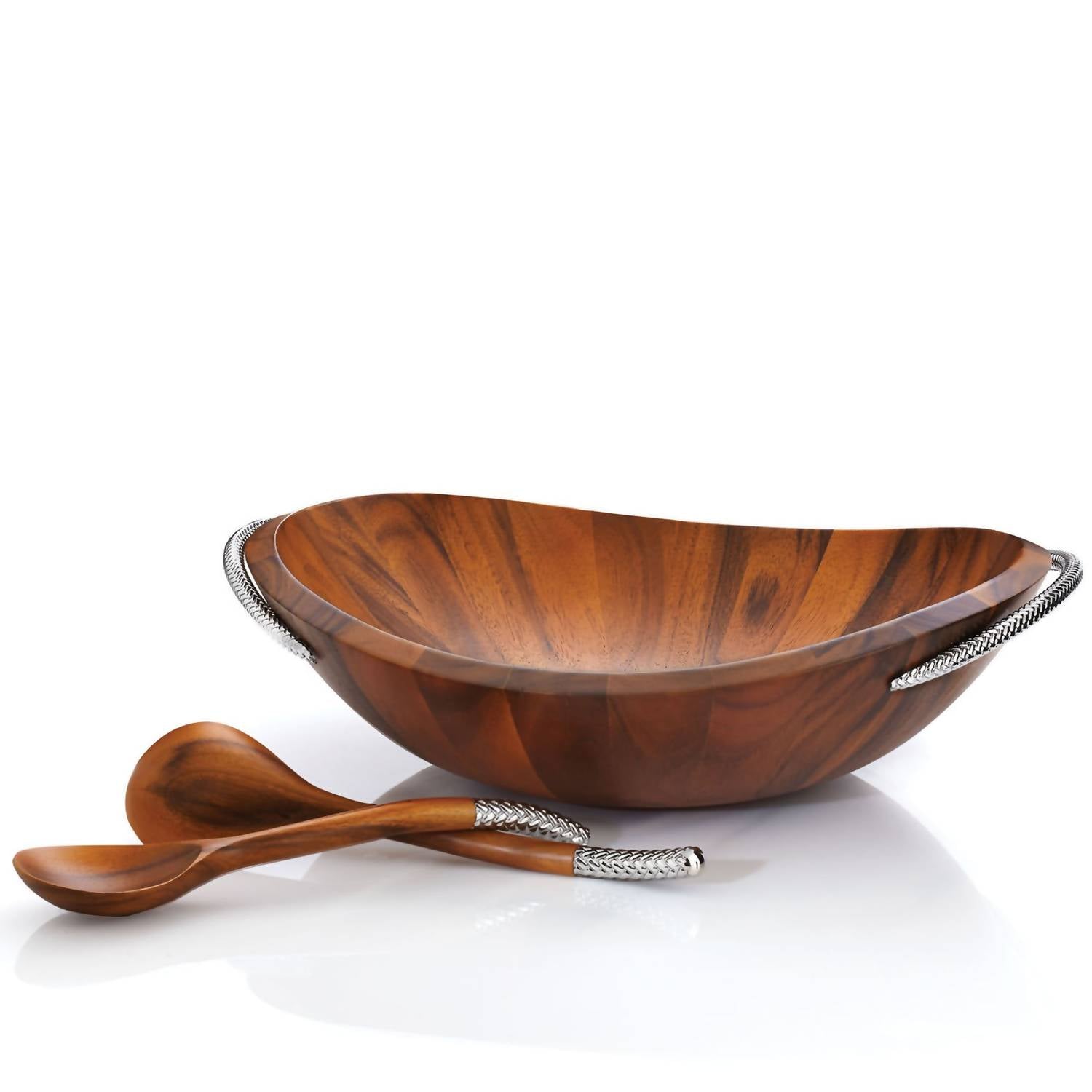 Nambe - Braid Salad Bowl With Servers