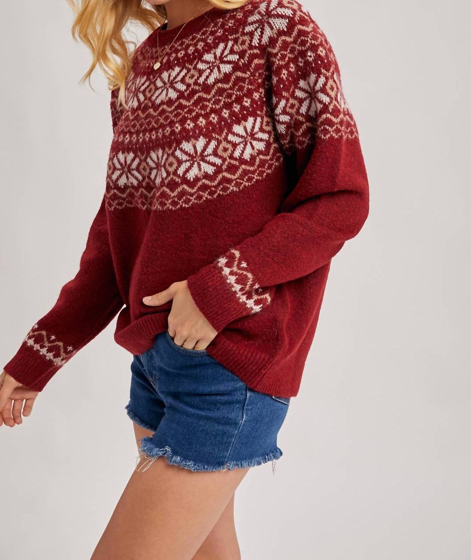 Bluivy - Holiday Faire Isle Knit Sweater