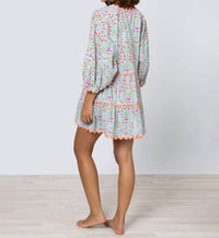 Juliet Dunn - V-neck Tiered Mini Dress