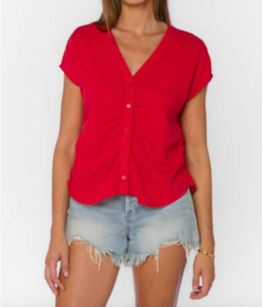 Velvet Heart - Women's Alena Cap Sleeve Linen Top