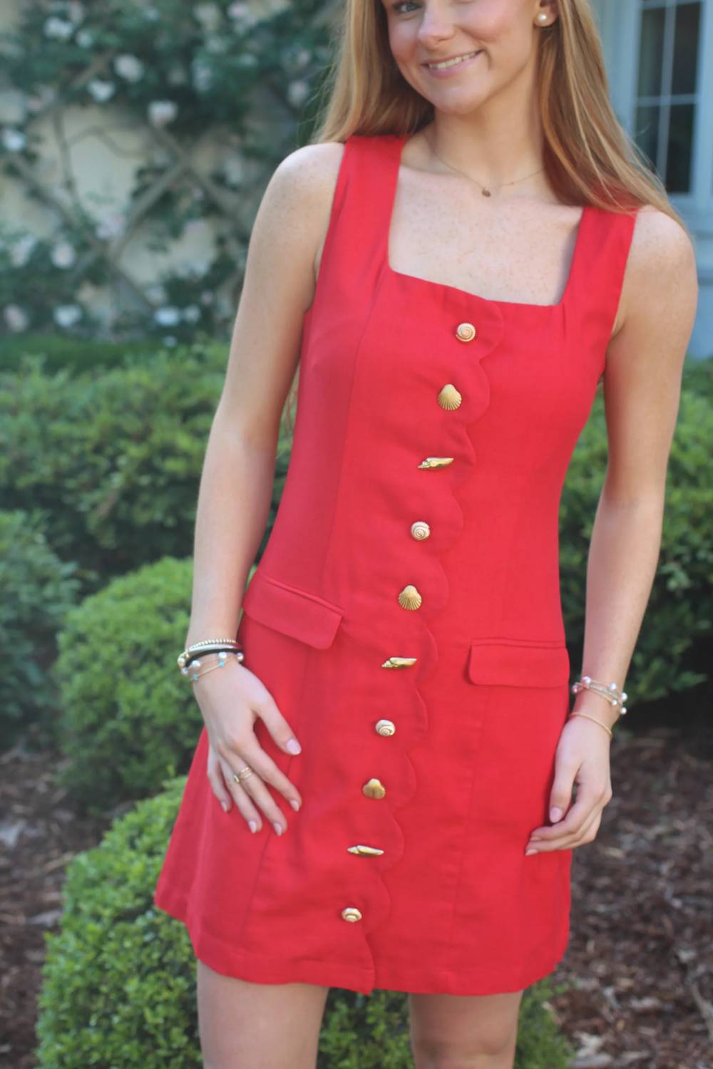 Zoe And Claire - Seashell Button Mini Dress