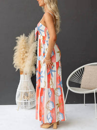 Trendsi - Printed Spaghetti Strap Maxi Dress with Pockets