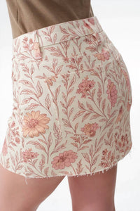 Bayeas - Mid Rise Floral Mini Skirt