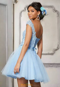 MORILEE Off The Shoulder Cap Sleeves Dress in bahama blue - women's dress - alternate view