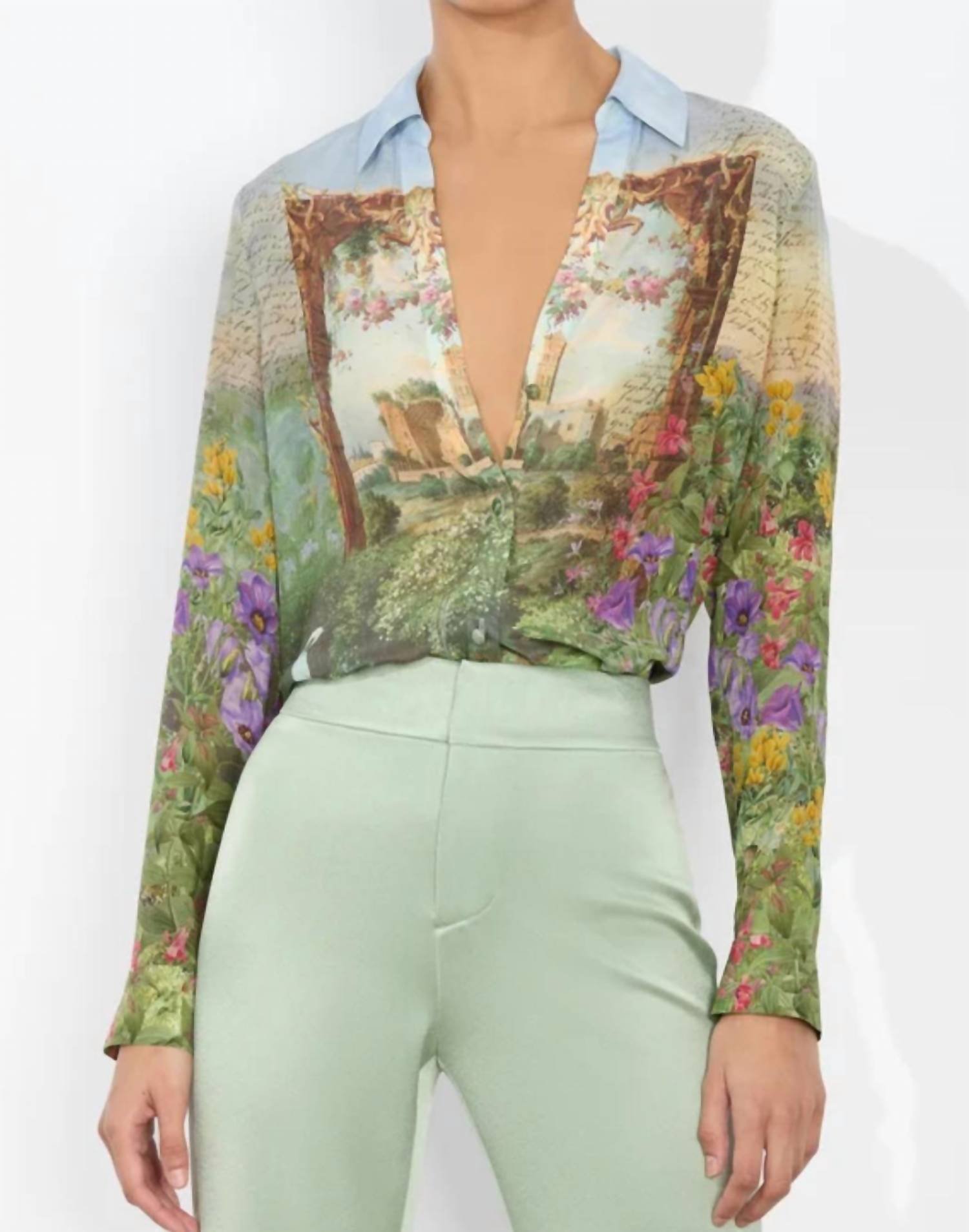 Alice + Olivia - ELOISE BUTTON DOWN BLOUSE
