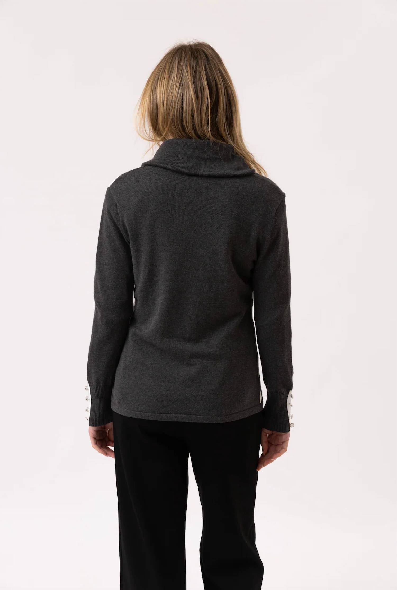 Marble - Classic Fit Cowl Neck Sweater