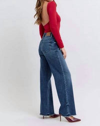 Judy Blue - Raw Hem Mid Rise Jeans