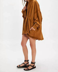 Free People Boothbay Long-Sleeve Sweatshirt in chai tea - women's top - detail view