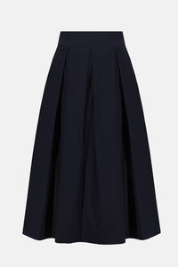 Joseph Ribkoff Stretch Taffeta Flared Skirt with Box Pleats in midnight blue - women's skirt - view 4