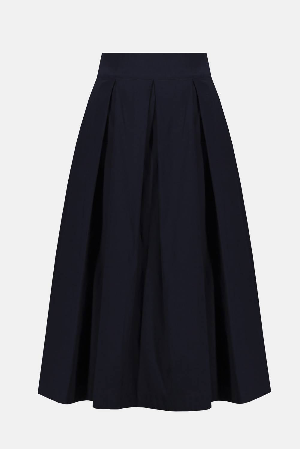 Joseph Ribkoff Stretch Taffeta Flared Skirt with Box Pleats in midnight blue - women's skirt - view 4