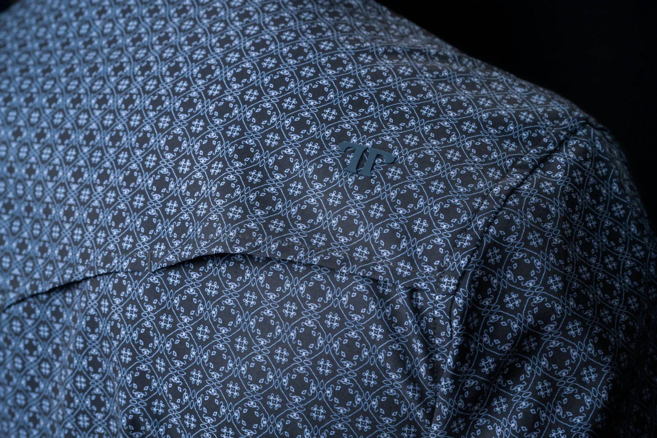 Ferrell The Silas Long Sleeve Snap Shirt in black - men's long sleeve top - detail view