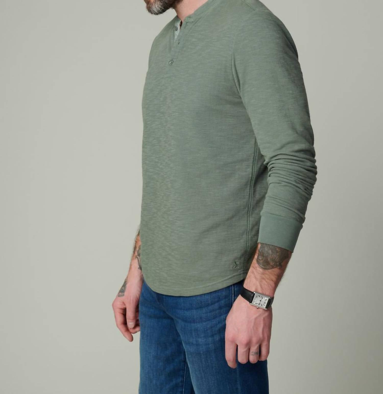 Joe'S Jeans - Dwight Double Face Henley Long Sleeve Sweatshirt