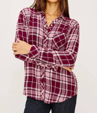 Rails Hunter Long Sleeve Plaid Shirt in winterberry - women's shirt - view 4
