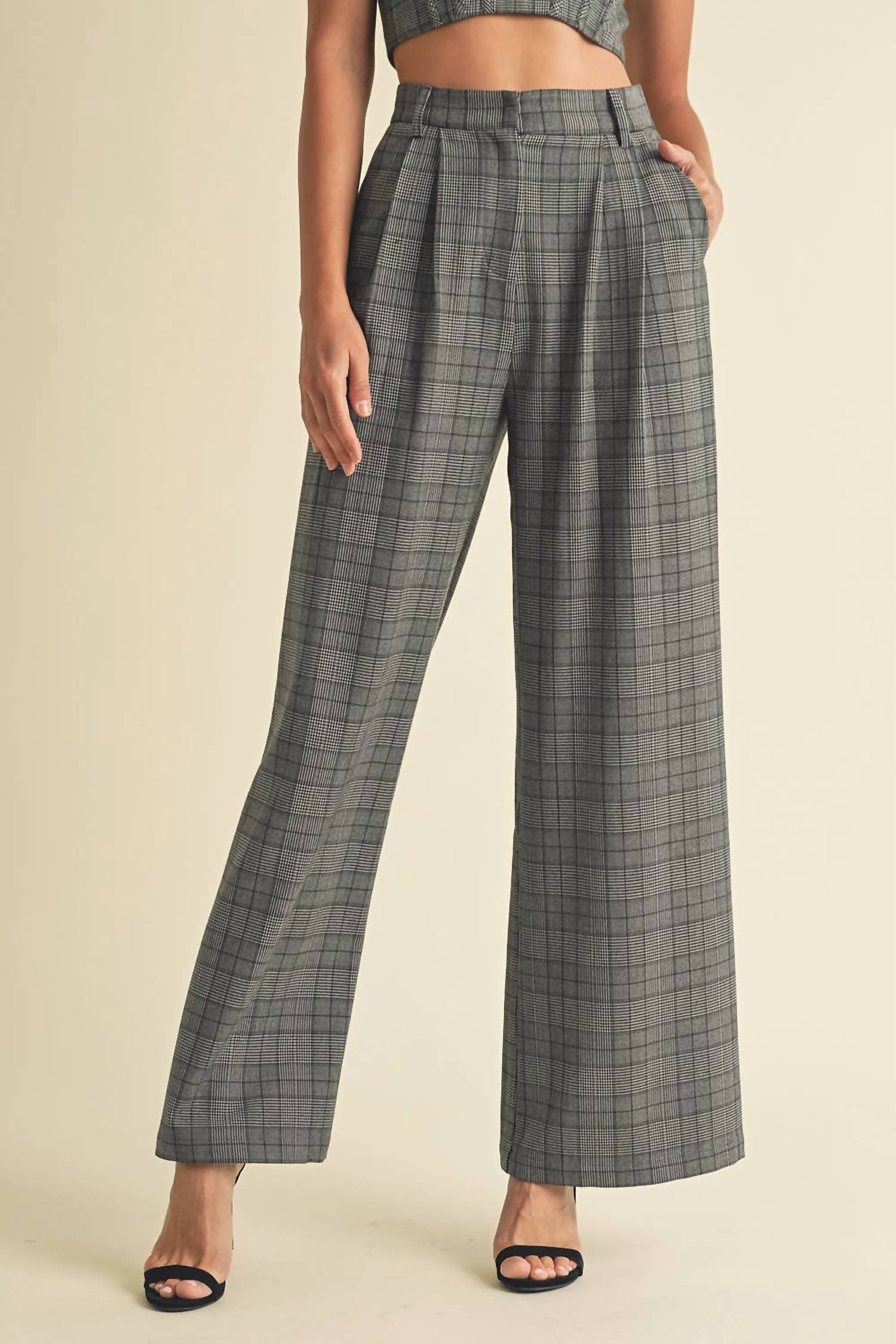 Endless Blu. - Plaid Tailored Pants