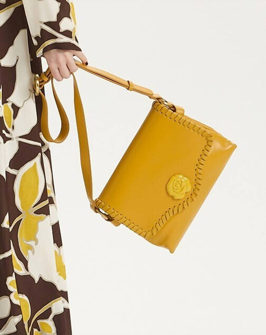 Maliparmi - Yellow Rose Leather Handbag