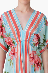 America & Beyond - Short Sleeves Midi Dress