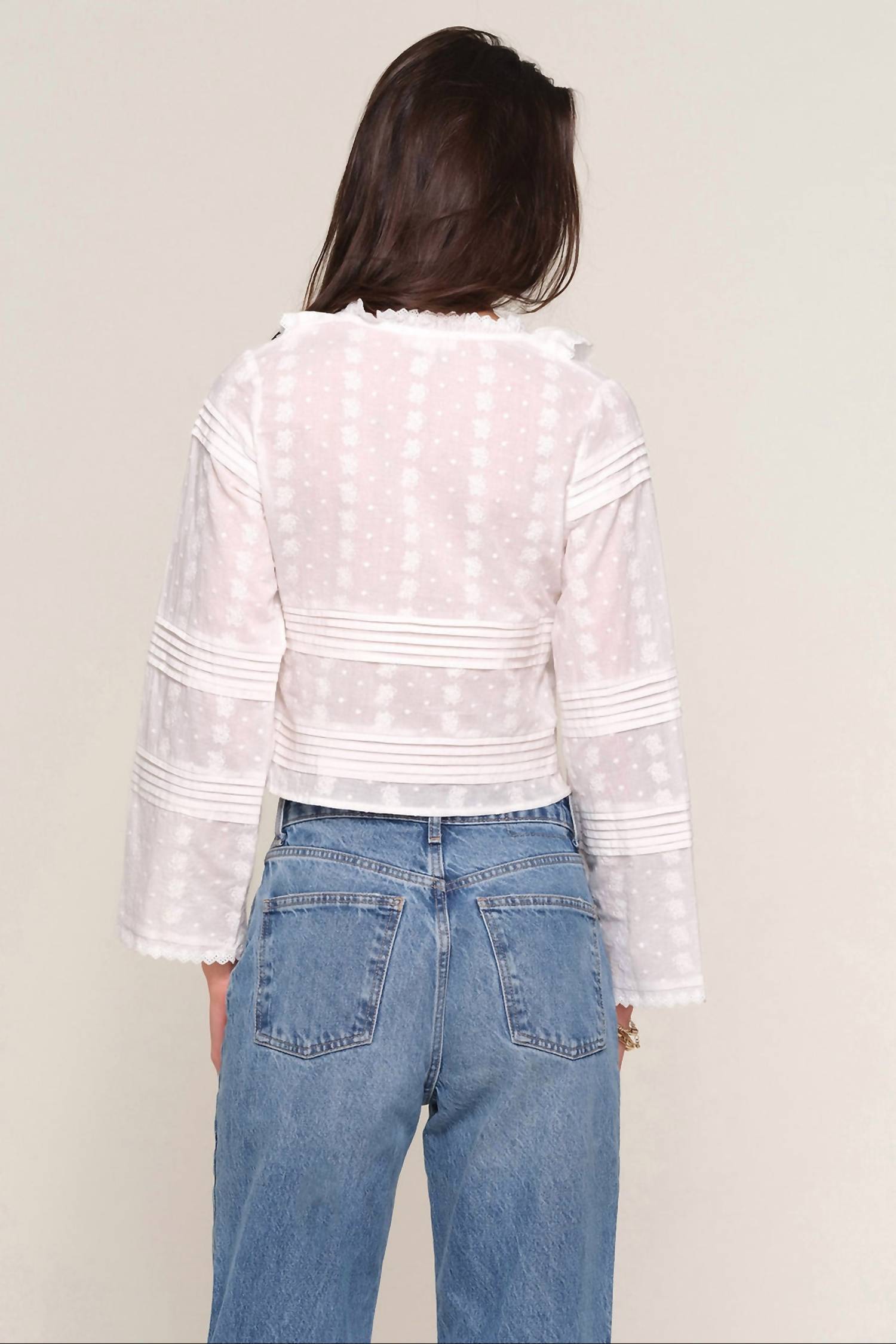 heartloom Romy Top in eggshell - women's shirt - detail view