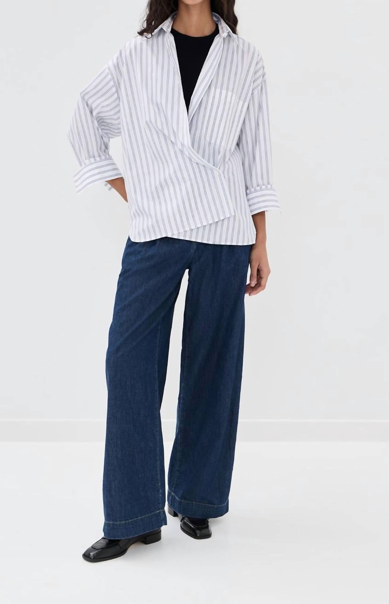 TWP New Earl Shirt in white midnight - women's shirt - view 4